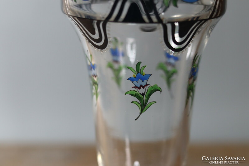 Steinschönau glass vase k. U.K. Fachschule steinschönau 1915 iron