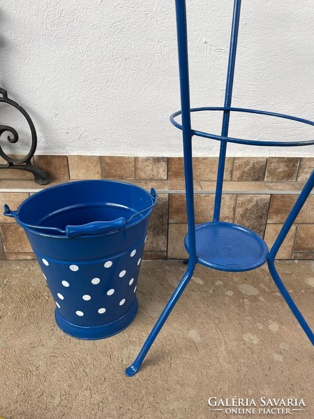 Blue and white polka dot washstand set washstand enamelled washstand bucket enameled heirloom