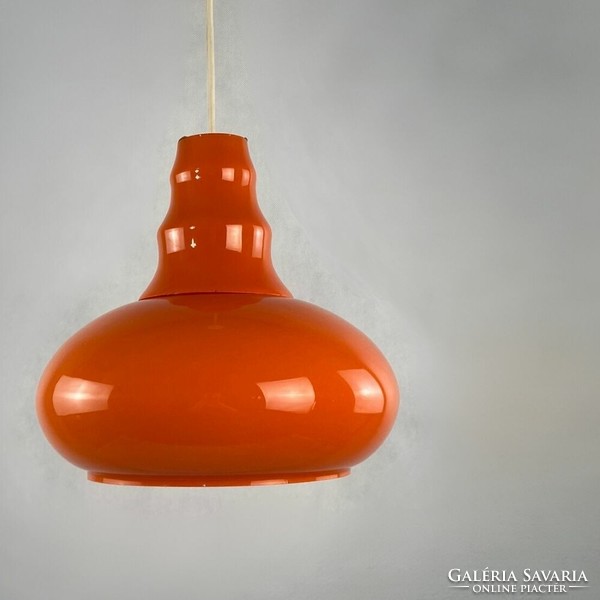 Space age orange glass funky ceiling lamp