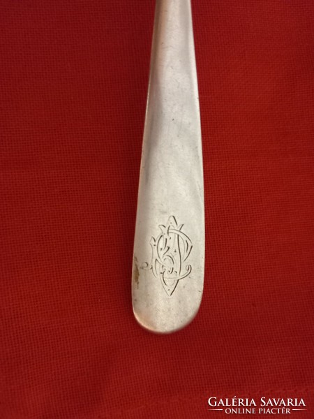Unique!! Antique silver meat remover/garnish spoon, György from Szathmár, ca: 1800-1830