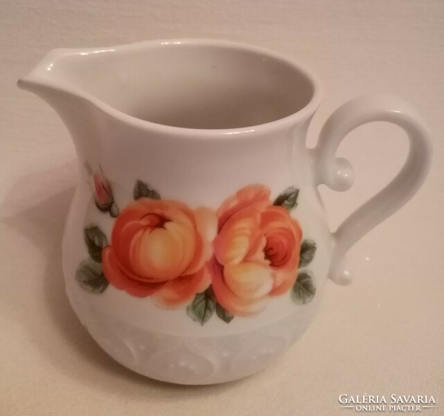 Bavaria rose patterned porcelain creamer, milk spout