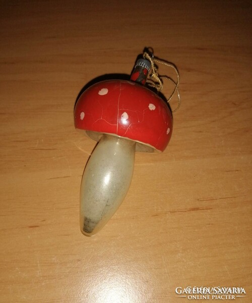 Red dotted mushroom antique glass Christmas tree ornament 9 cm