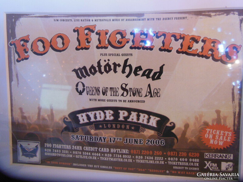 Picture - flyer - 2006 - hyde park - concert - wooden frame - 34 x 29 cm - beautiful - flawless