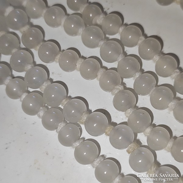 Antique long string of milk glass beads