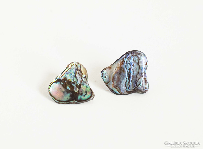 Abalone kagyló darabokból készült fülklipsz - gyöngyház fülbevaló pár