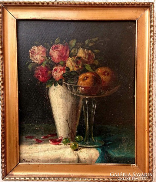 Molnár Z. János: Asztali csendélet rózsákkal