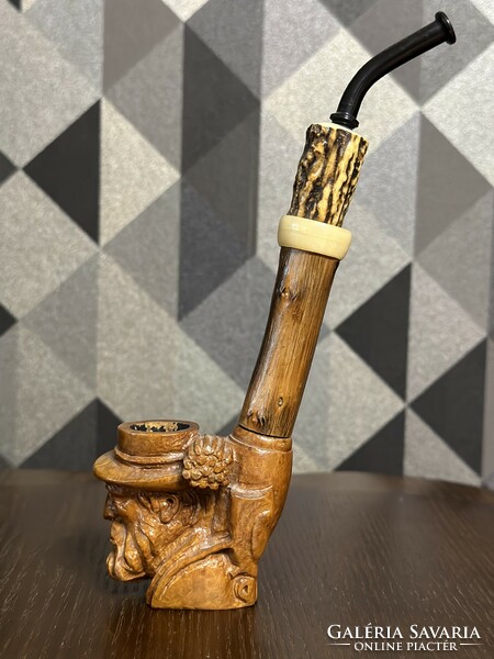 Kemperling hunting pipe, bone, carved, Austria