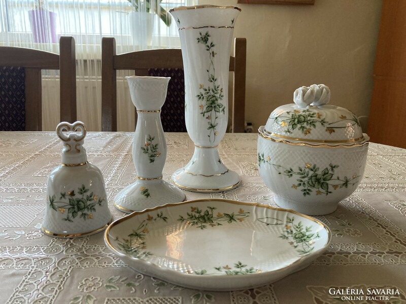 Hollóháza Erika patterned porcelain set - perfect condition (living room set)