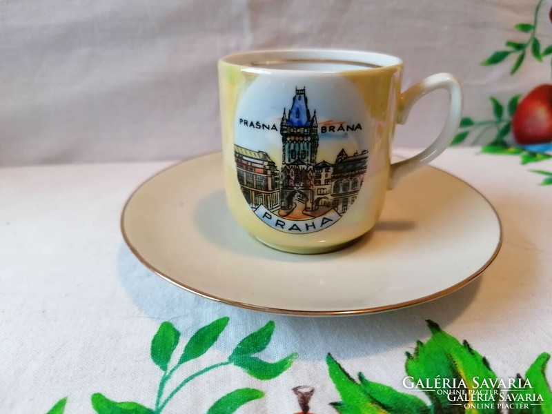 Czech porcelain coffee cup + German saucer