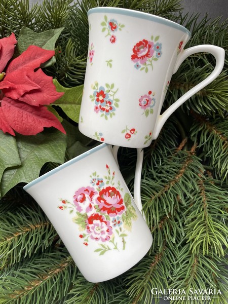 Cath Kidston nagyon szép rózsás bögréi finom angol csont porcelánból párban