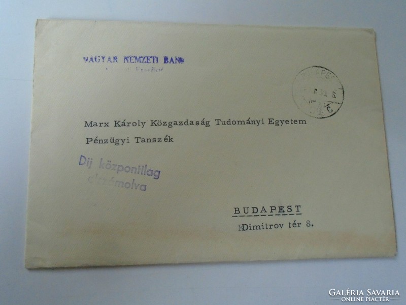 ZA468.30  MNB Magyar Nemzeti Bank - 1964  Budapest -Riesz Miklós elvtársnak címezve, Dr. Róka Róbert