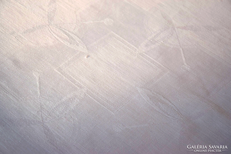 Antik Régi Hatalmas Ünnepi Ritka Nagy damaszt asztalterítő terítő abrosz 188 x 156