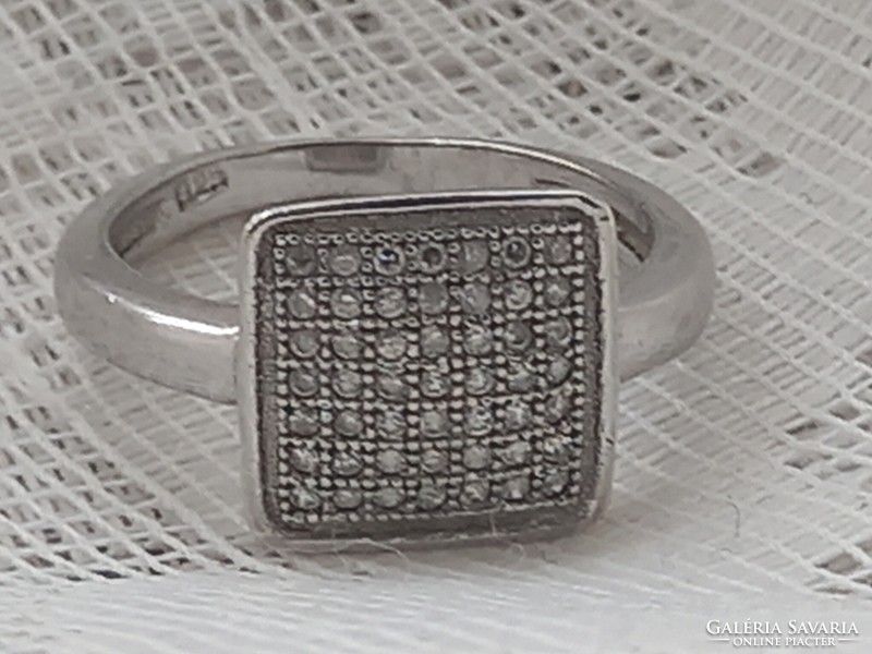 Női köves ezüst gyűrű(17mm)