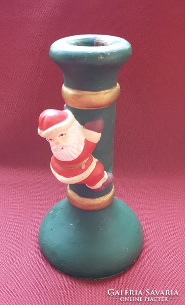 Christmas Santa ceramic candle holder