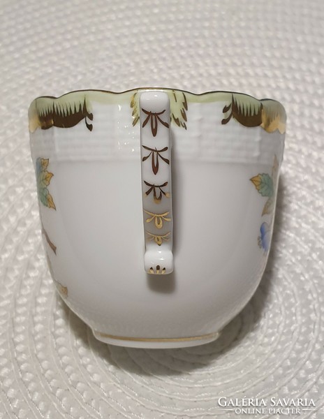 Herend Victoria pattern coffee cup with bottom (flawless)