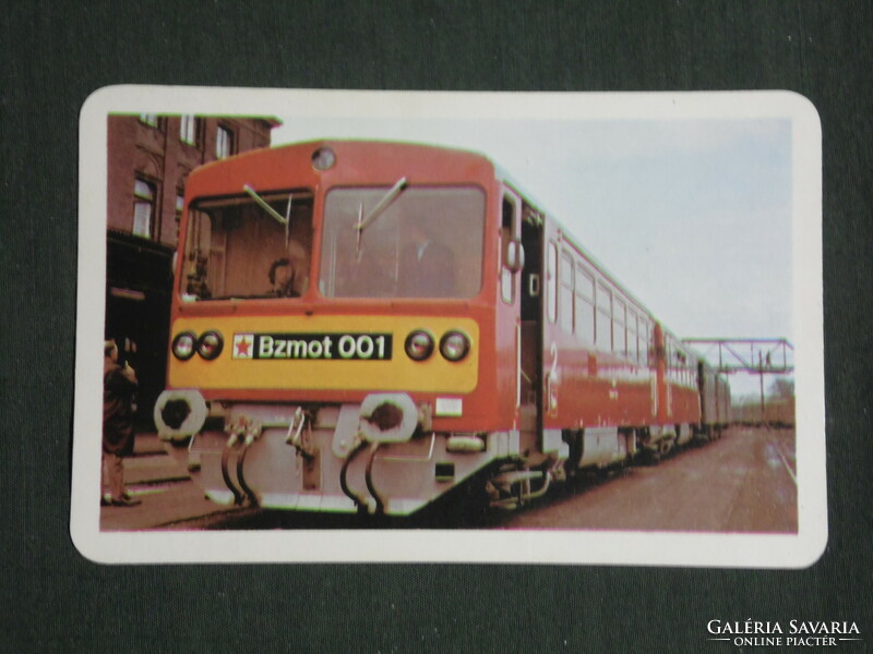 Kártyanaptár, MÁV vasút, utazás, Bzmot 001 mozdony szerelvény, 1980 ,   (2)