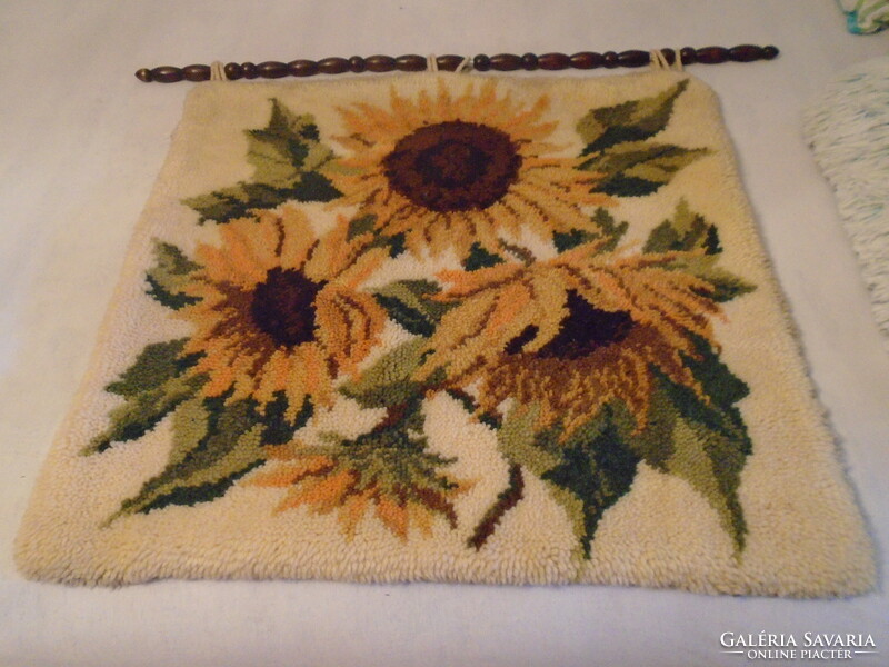 Beautiful old tapestry with needlework hanger