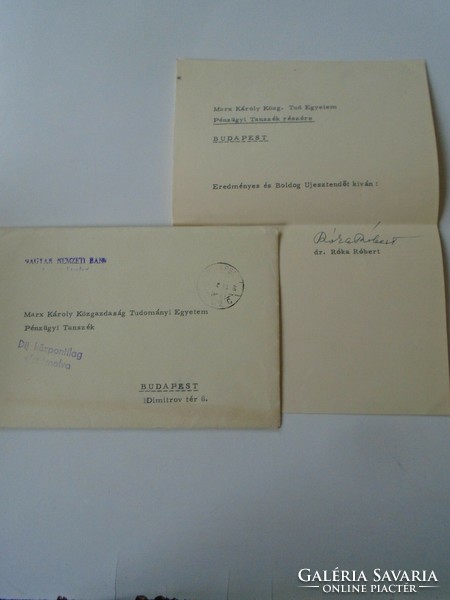 Za468.30 Mnb magyar nemzeti bank - 1964 budapest -addressed to comrade miklós riesz, dr. Robert the Fox