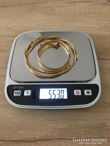 18 ct arany nyaklánc és karlánc szettben,55,30 g