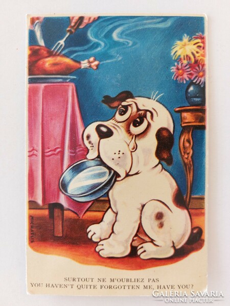 Old beeping postcard postcard doggy puppy