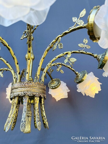 Antique 9-arm chandelier.