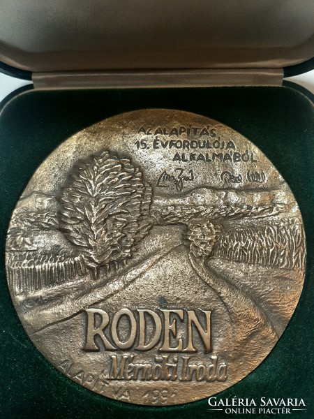 RODEN Mérnöki Iroda " Az Alapítás 15. Évfordulója Alkalmából 1991 bronz plakett szignós jelzett