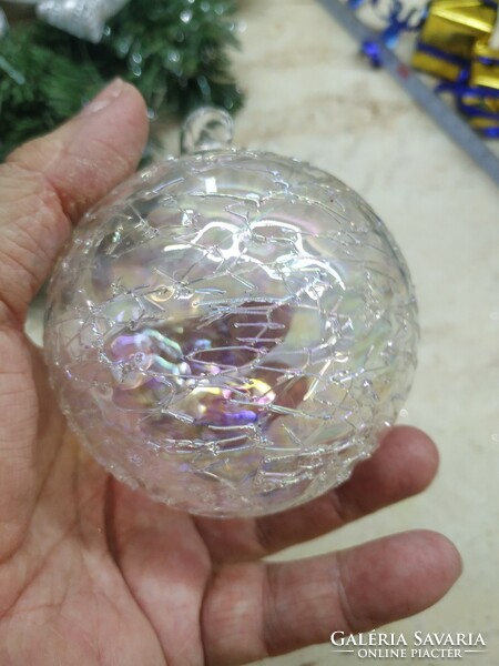 Retro karácsonfadísz eladó! Nagy, vastag üveg gömb, karácsonyfa dísz eladó!
