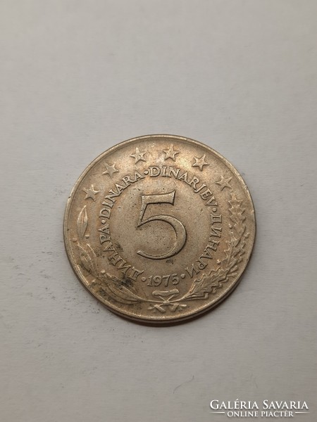 Jugoszlávia 5 dinár 1975