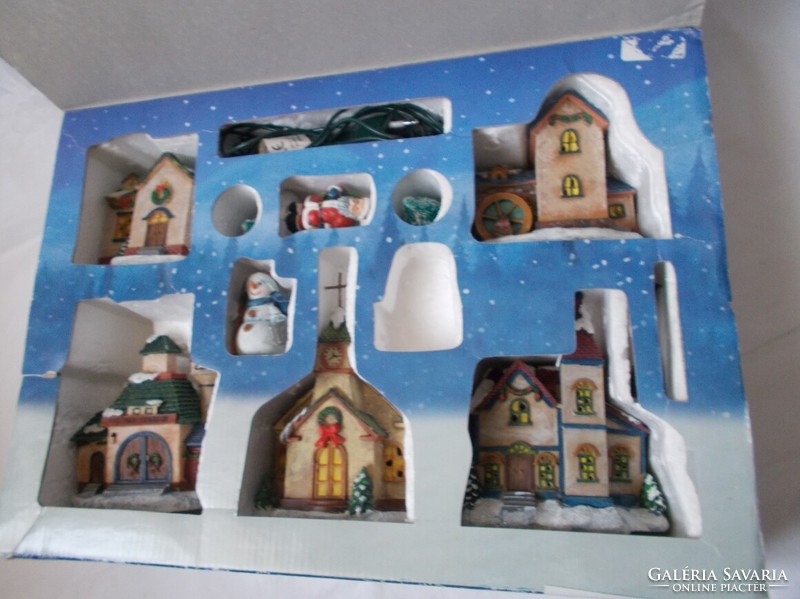 Karácsonyi falu dekoráció,utca jelenet