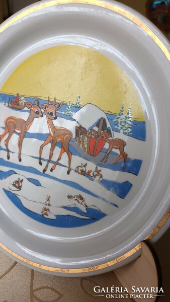 Zsolnay mesejelenetes mesemintás Bambi gyerek gyermek lapos tányér