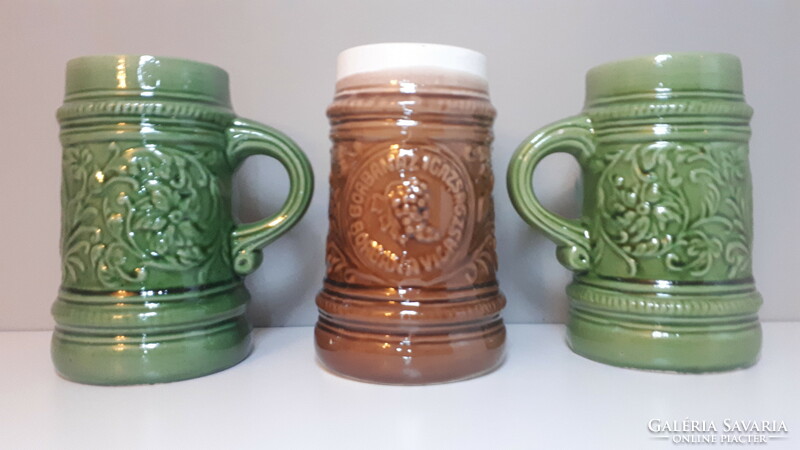 Flawless marked ceramic mug beer mug wine cup 3 pieces