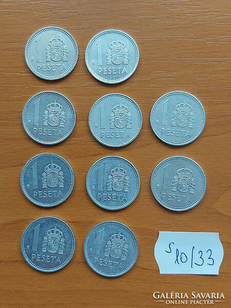 Spanish 1 peseta 1984 - 1987 10 pieces s10/33
