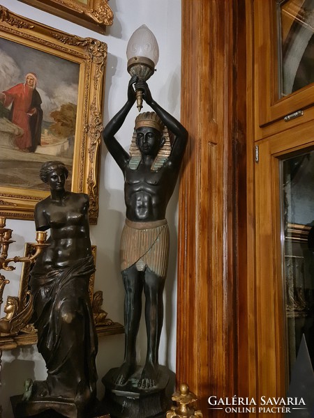 Amazing pair of iron and copper statues (lamps)