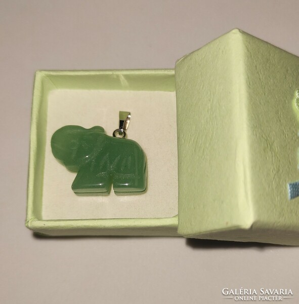 Aventurine elephant pendant in gift box
