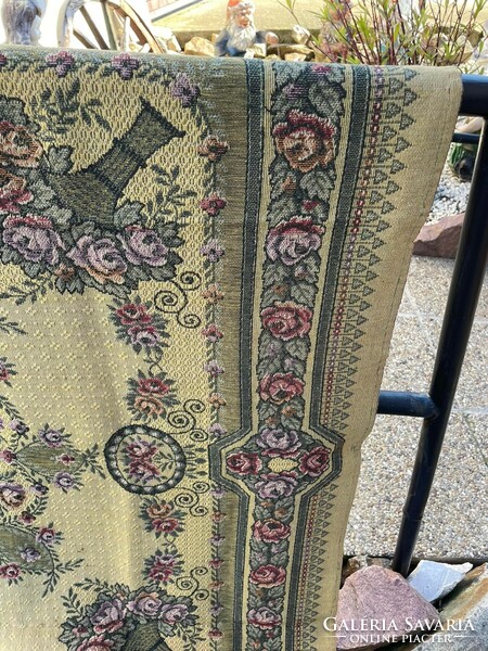 Woven tapestry bedspread blanket table cloth nostalgia piece of village decoration