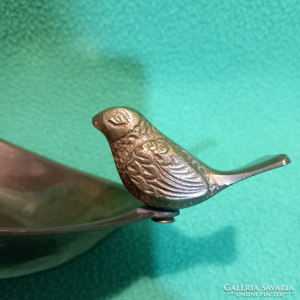Birds, brass business card holder, key holder, or bird drinking bowl, tray.
