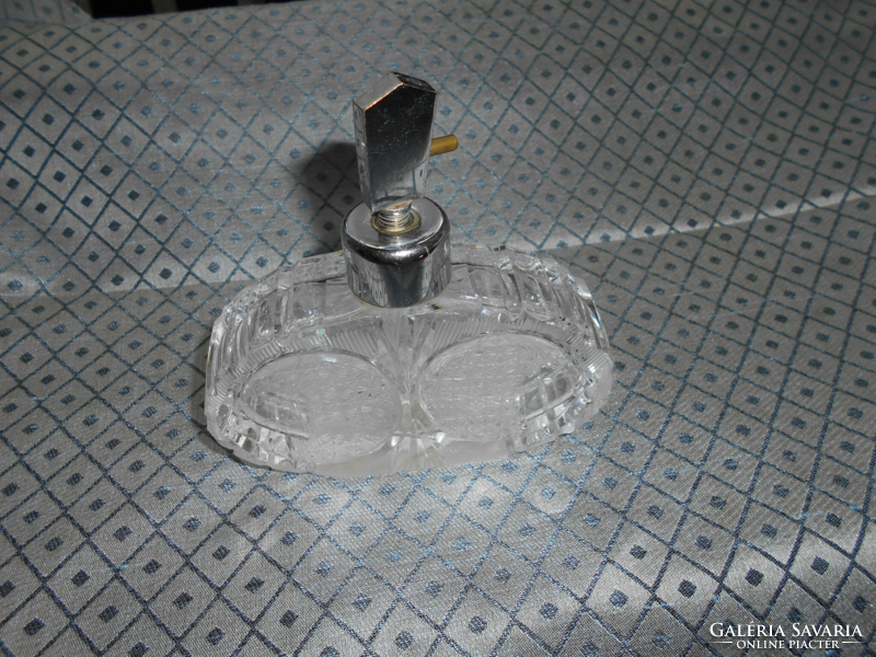 Antik csiszolt kristály   illatszeres üveg-szép kézműves munka