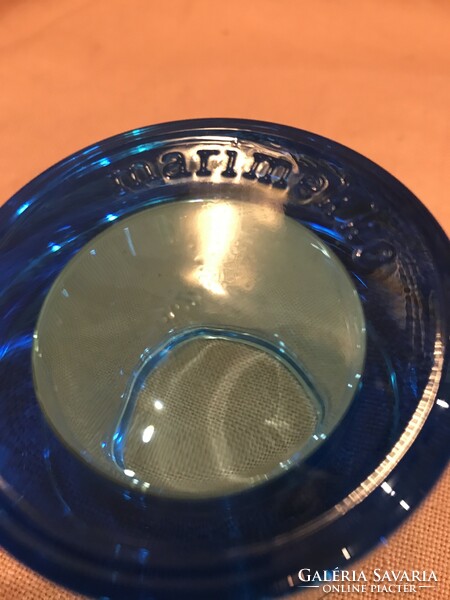 Finnish iittala glass marimekko blue kiwi candle holder