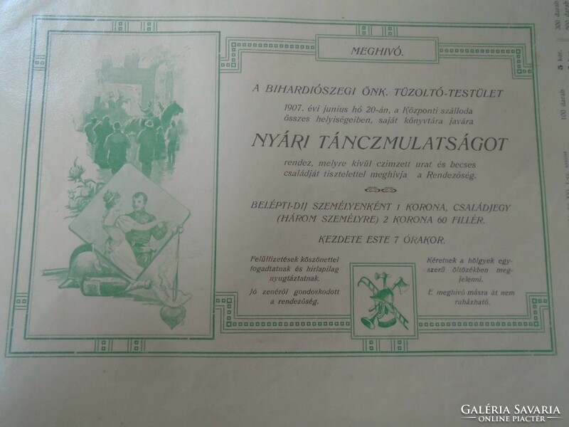 Za323b17 kner izidor gyoma békés - 1907 invitation sample from catalog - Balatonkilite bihar nut nail