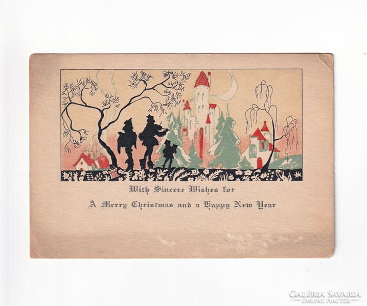 K:155 Karácsonyi  antik üdv.kártya-képeslap