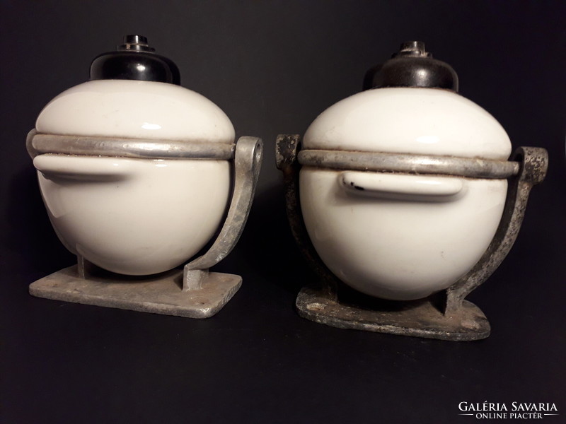 Antique porcelain metal soap dispenser, probably a pair of train soap dispensers from the past