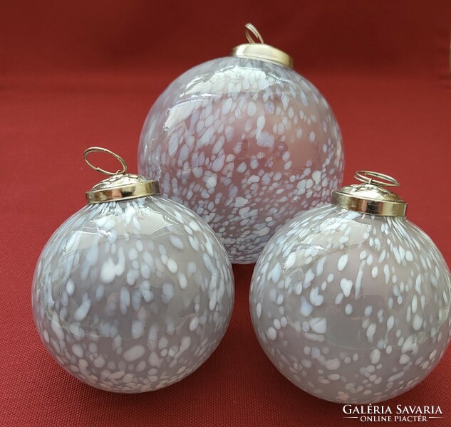 3 pieces old thick glass sphere glass sphere Murano style decoration accessory ornament