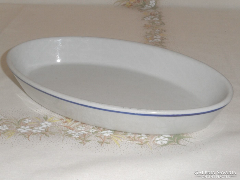 Zsolnay jellegű ovális porcelán tál, virslis tál