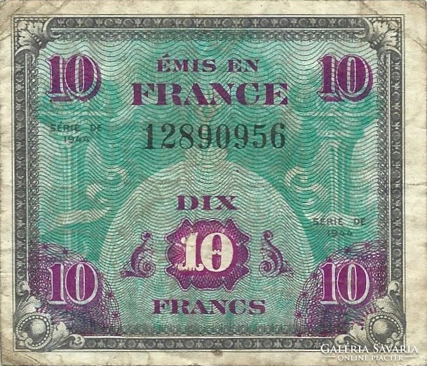 10 French francs 1944 France military military 4.