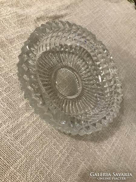 Lead crystal crystal ashtray ashtray 15 cm polished antique