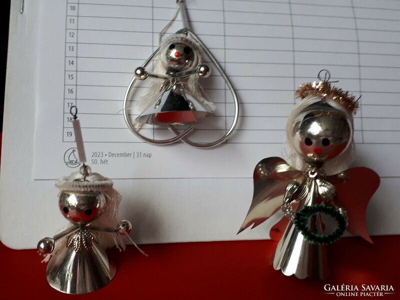Angel Christmas tree decorations 3 pieces of glass and foil