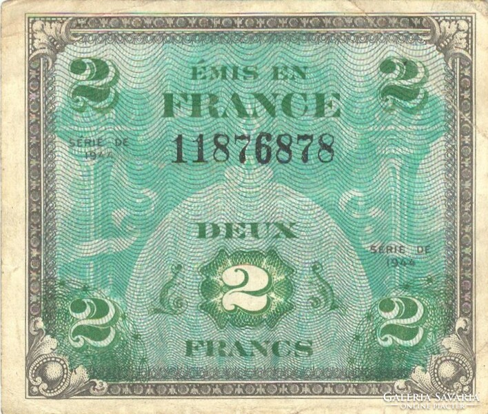 2 frank francs 1944 Franciaország katonai military 4.
