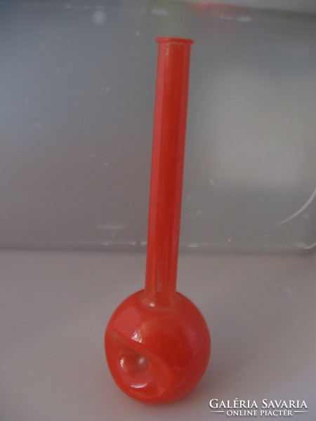 Retro space age orange red glass vase mod. Department