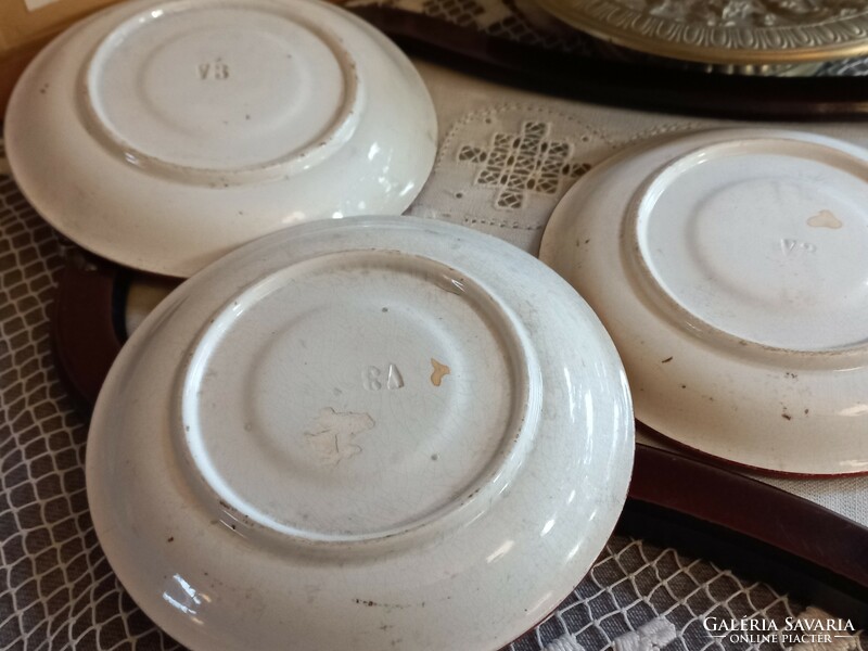 Antik Sarreguemines Pagode/Kyoto fajansz csésze alátét kistányér 3 db