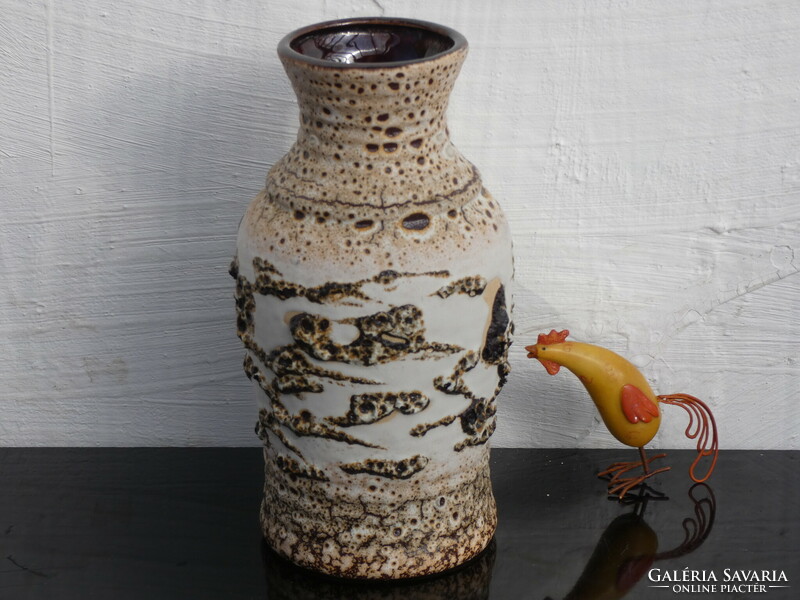 Bay ceramic beige / brown vase 630 20 fat lava glazed vase made in Germany